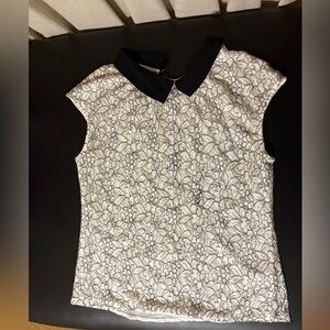 Elegant Black and White Lace Top